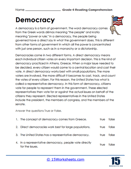 Grade 4 Reading Comprehension Worksheets