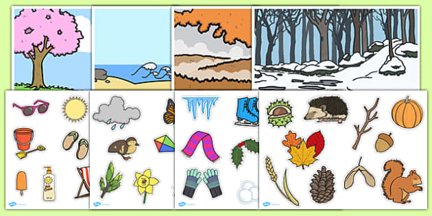 4 seasons matching worksheet
