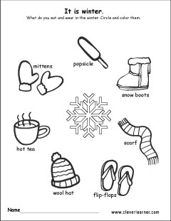 4 seasons worksheet for preschool
