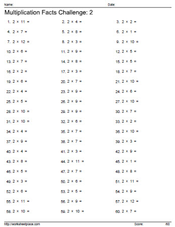 4 times table quiz printable