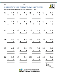 5th Grade Math Worksheets