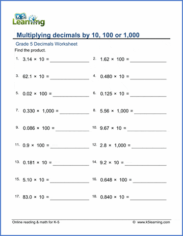 Fifth grade math worksheets - free &  printable | Worsheets library