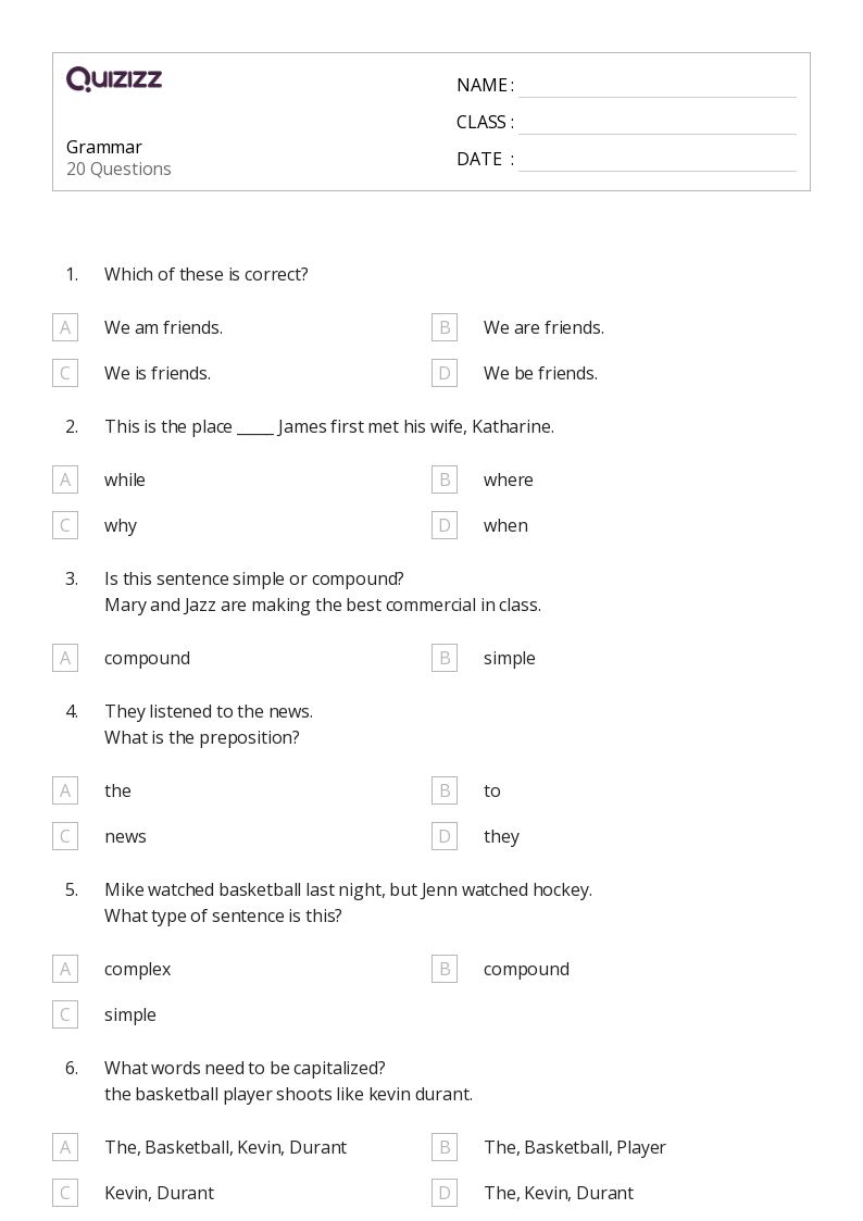 4th and 5th grade worksheet