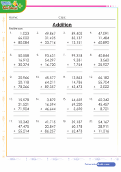 4th grade addition worksheet pdf