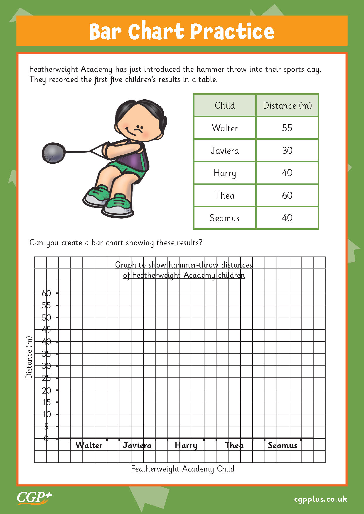 Bar Chart Practice Foundation Year 4 CGP Plus Worksheets Library Bar Chart Practice Foundation Year 4 CGP Plus Worksheets Library
