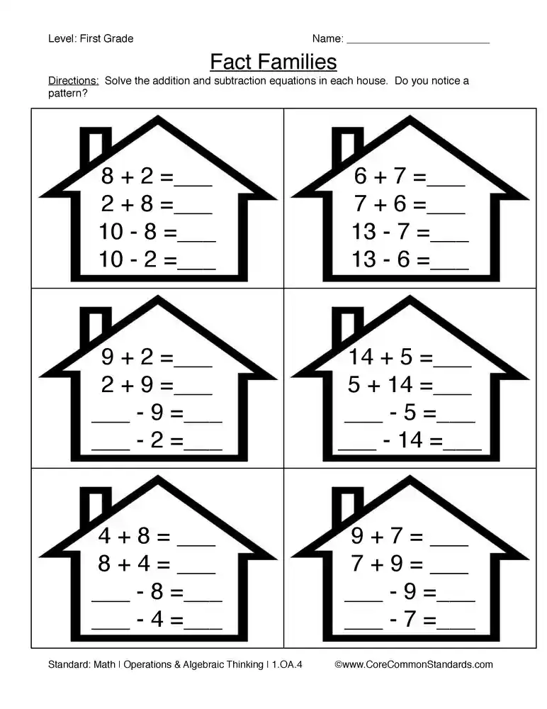 1.OA.4 Common Core Worksheet