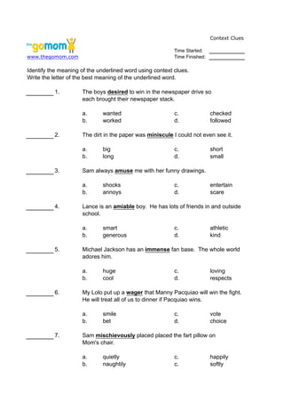 Context clues-2-worksheets | PDF