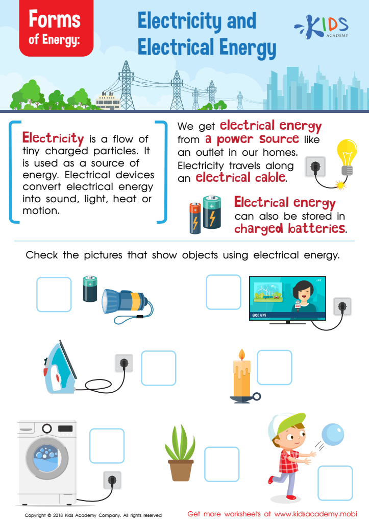Forms of Energy Worksheet: Free Printable PDF for Children