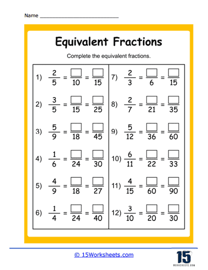 Equivalent Fractions Worksheets - 15 Worksheets Library