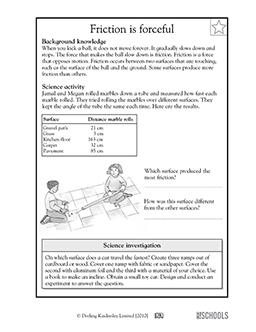 Friction is forceful | 3rd grade, 4th grade Science Worksheet ...