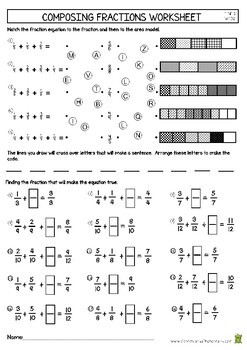 Composing Fractions Worksheet 4th Grade (4.NF.3) by Elementary All ...