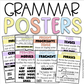4th Grade Parts of Speech Grammar Pastel by Bitten by the Teaching Bug