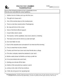 Practice Test: Grammar Worksheet for 3rd - 4th Grade | Lesson Planet