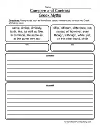 4th grade greek mythology worksheet