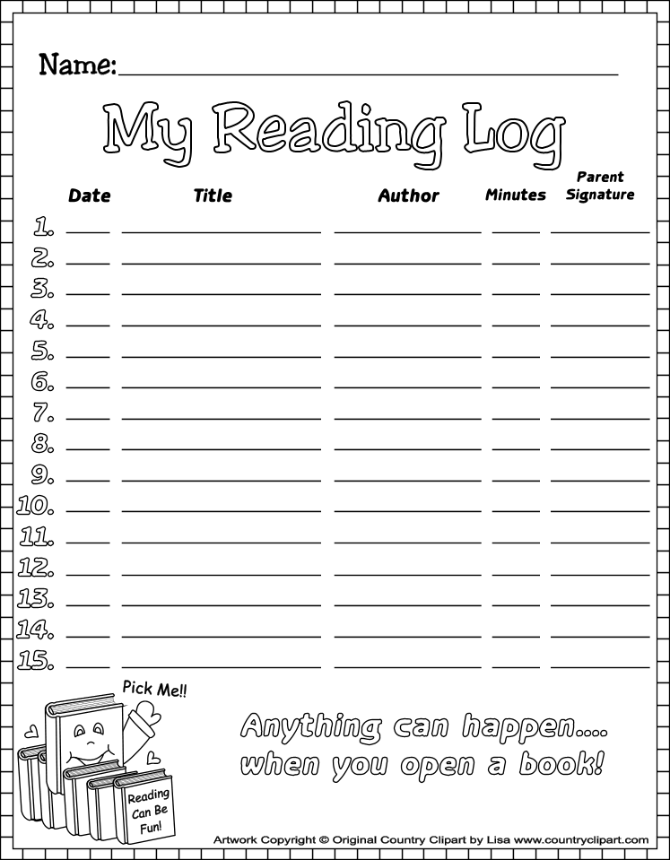 4th grade homework log