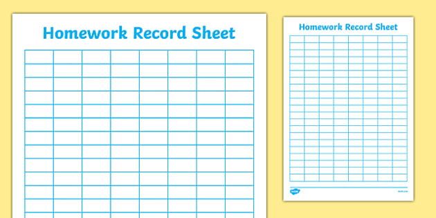 4th grade homework log