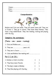 4th grade listening comprehension worksheet