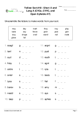 4th grade long vowel worksheet
