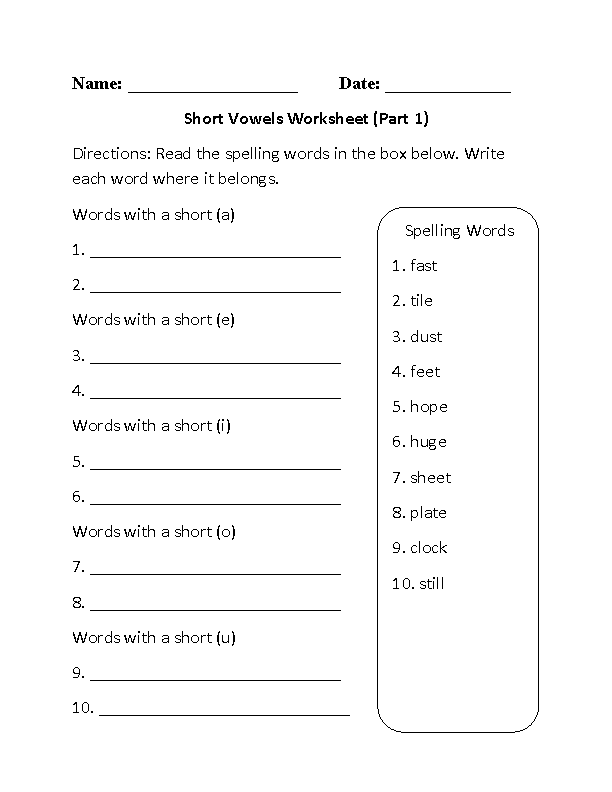 4th grade long vowel worksheet