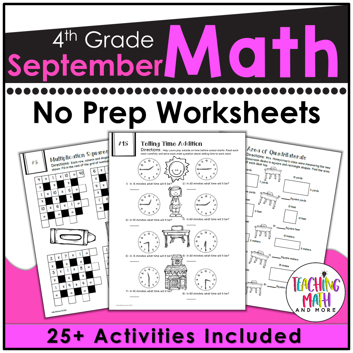 Back to School Math Activities 4th Grade