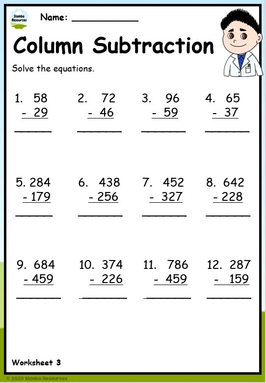 Grade 4 Subtraction Worksheets | Free Printables | Math Worksheets
