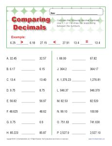 4th grade math decimals worksheet
