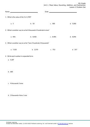 4th Grade Math List | Fishtank Learning