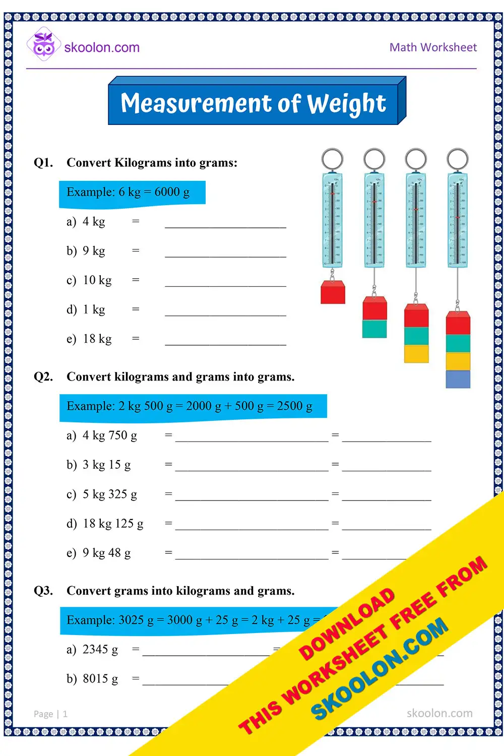 Measurement of Weight - 1 - skoolon.com