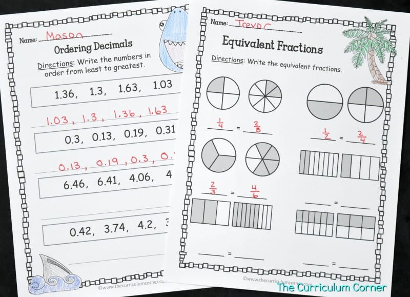 4th grade math practice worksheet free