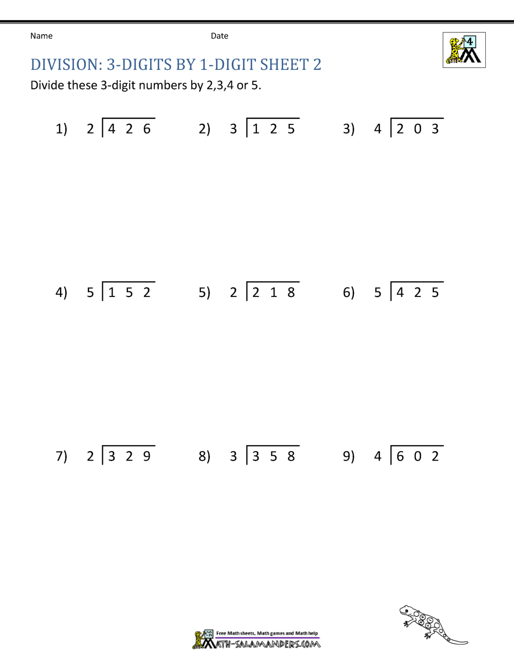 4th grade math practice worksheet free