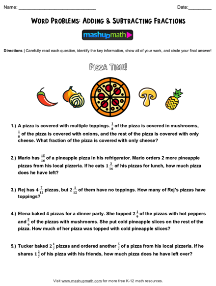 4th grade math word problems printable