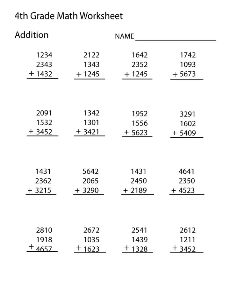 4th Grade Worksheets with Math Exercises | 4th grade math ...