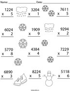 Fourth Grade Multiplication Math Worksheets - Twisty Noodle