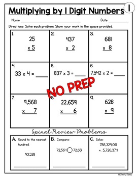 4th Grade Math Worksheets for the Year - Appletastic Learning