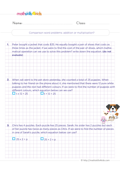Free printable mixed operations worksheets for Grade 4
