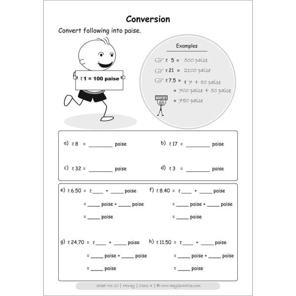 4th grade money worksheet