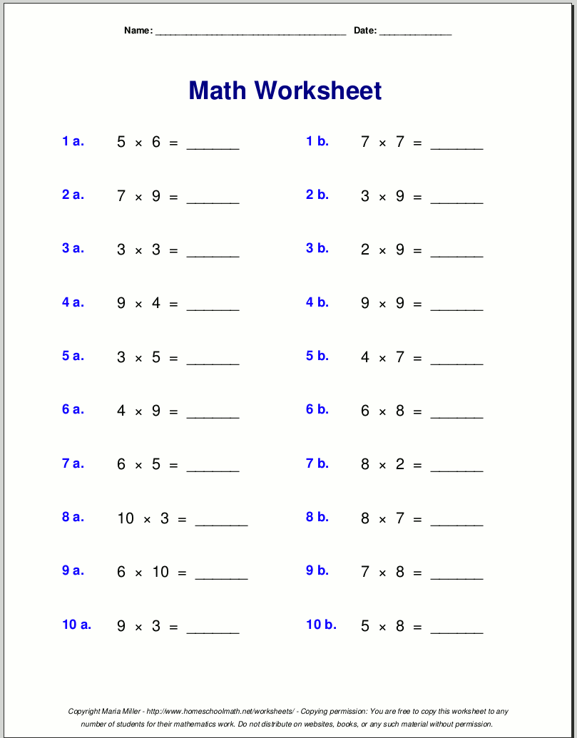 Grade 4 multiplication worksheets