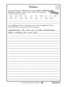 4th grade writing Worksheets, word lists and activities. | Page 2 ...