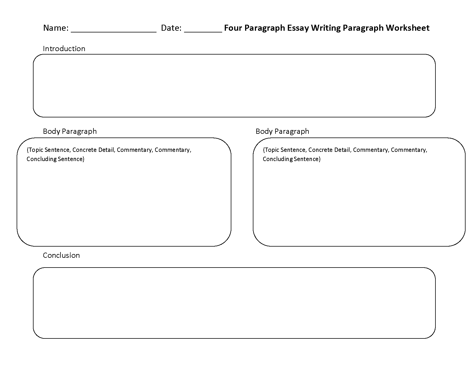 Paragraph Writing Worksheets | Four Paragraph Essay Writing Worksheets ...