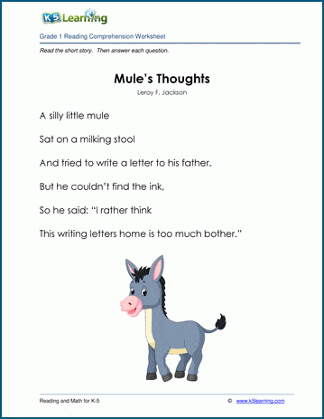 4th grade poetry comprehension worksheet