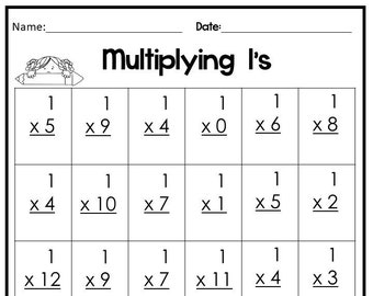 24 Printable Multiplying Practice Worksheets. Numbers 1-12. 1st ...