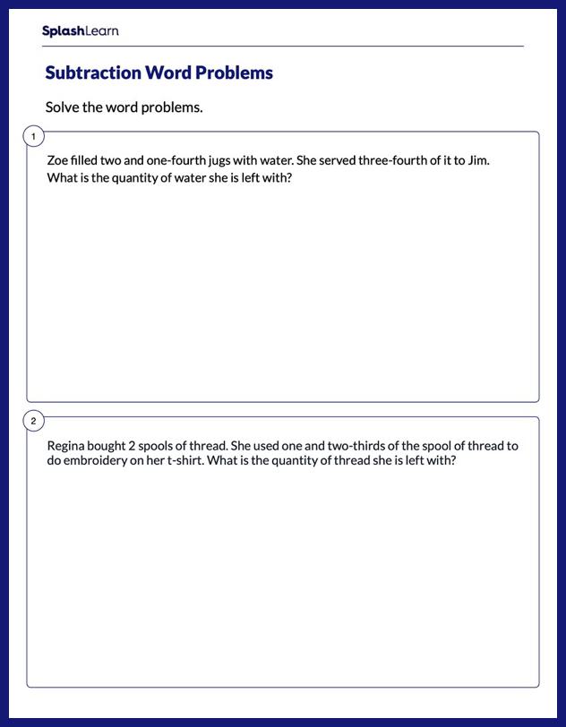 Word Problems Worksheets for 4th Graders Online - SplashLearn
