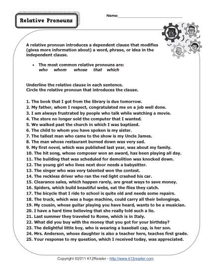 4th grade pronoun worksheet
