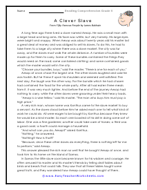 4th grade reading comprehension worksheet pdf