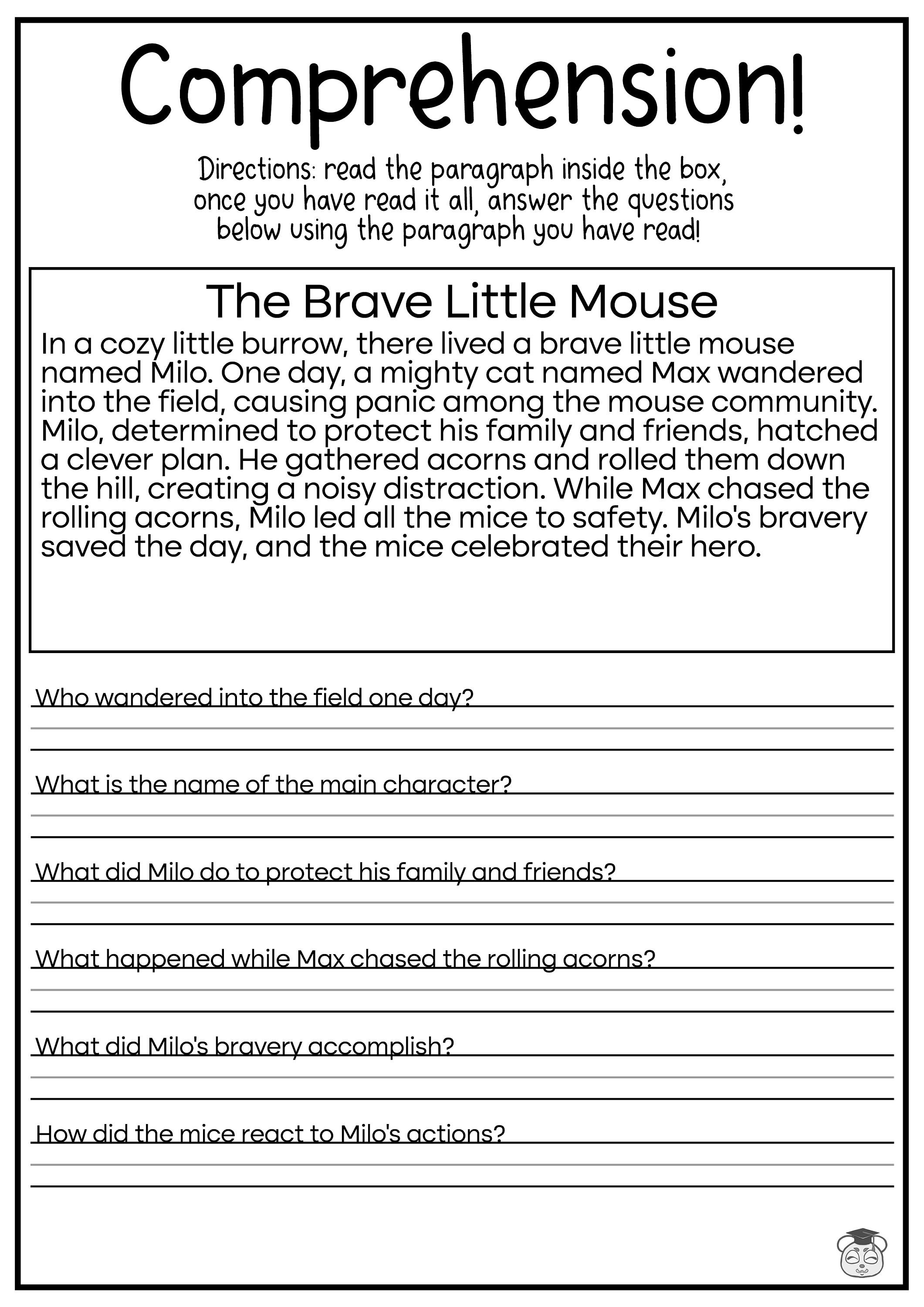5 Printable Reading Comprehension English Worksheets ages 4 7 KG1 ...