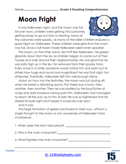 Grade 4 Reading Comprehension Worksheets