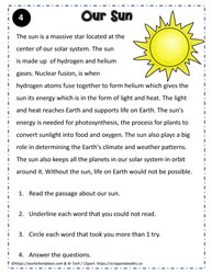 4th Grade Reading Comprehension Worksheets