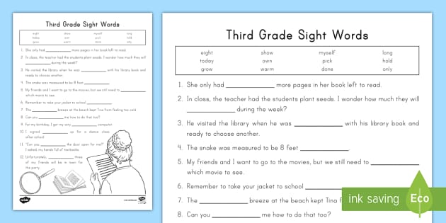 3rd-Grade Sight Word List | ELA Resources |  USA