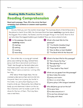 Download 4th Grade Reading Worksheets | Scholastic