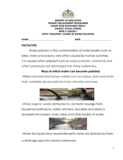 4th grade social studies worksheet